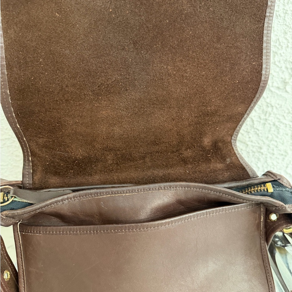 COACH VINTAGE 70'S # 9170 CLASSIC SHOULDER BAG POUCH, VG MOCHA BROWN FLAP - Picture 6 of 9